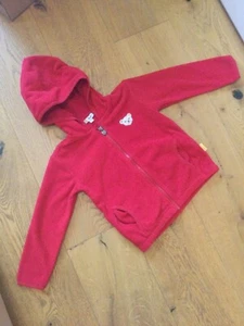 Fleecejacke von Steiff Gr. 98 Rot, Kapuze, 1x getragen, wie NEU - Bild 1 von 3