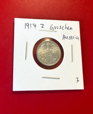 1954 2 GROSCHEN AUSTRIA COIN - NICE WORLD COIN !!! - Image 1 of 2