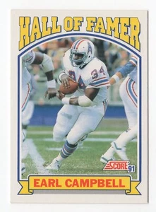 1991 Score EARL CAMPBELL Oilers Hall Of FAMER Football Card NFL EX #674 HOF - Picture 1 of 3