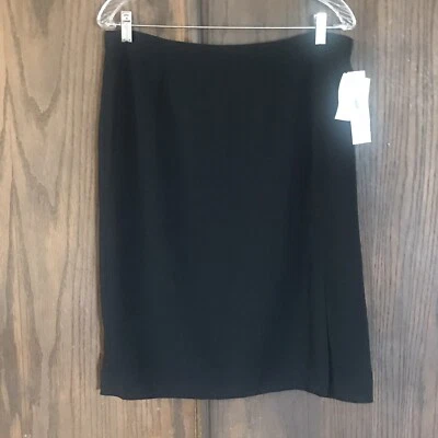 NUEVO CON ETIQUETAS Garfield & Marks Talla 12 Texturizada Negra Línea A Falda Forrada con Abertura Frontal $152 Foto 1 de 4