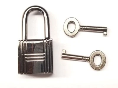 Pistola Metal Negro Cromo Acero Candado Con Llaves 18MM Muñeca Bicicleta Joyero Foto 1 de 4