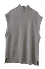 J. Crew 100% Cashmere Sleeveless Turtleneck Tunic Sweater Gray Womens L/XL