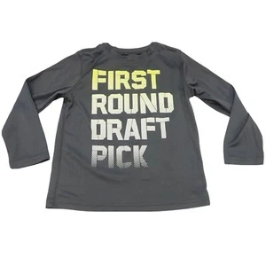Xersion Boys Toddler T Shirt Size 5T Gray Graphic Tee First Round Draft Pick - Picture 1 of 5
