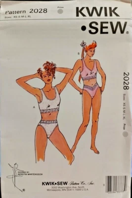 Kwik Sew Sewing Pattern 2028 Misses 8-22 Cropped Camisole & High Cut Panties - image 1 of 4