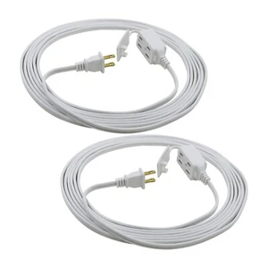 CP (2-Pack) 15ft 16/2 SPT-2 3-Outlet Indoor Extension Cord White, CP10034X2 - Picture 1 of 7