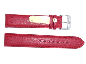 Di-Modell Echtleder 19mm rot wasserdicht Uhrenarmband SHARKSKIN - Bild 1 von 2