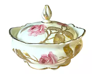 Rosenthal Kronach Miramar Deckeldose Bonboniere elfenbein Porzellan Rosen 51187 - Bild 1 von 13