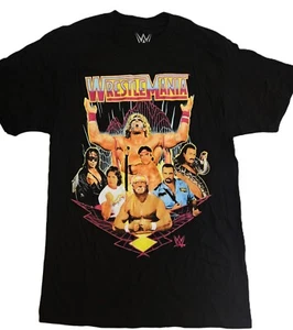 WrestleMania Black T-Shirt - NWOT - Size Medium - Featuring Wrestling Legends - Picture 1 of 3