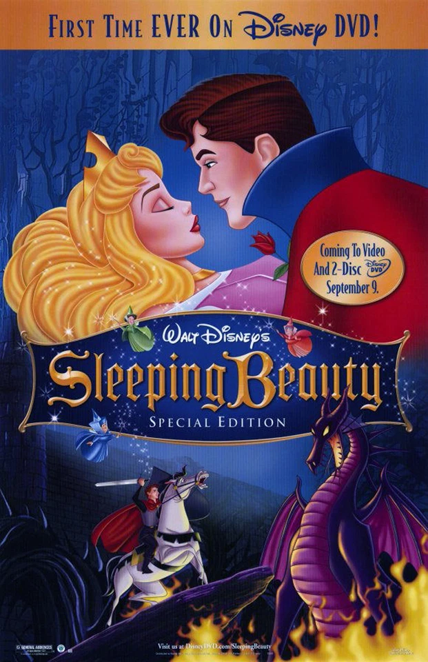 SLEEPING BEAUTY (1959) ORIGINAL DVD MOVIE POSTER - ROLLED