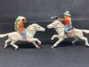 Mounted Cowboy And Indian By Wendal (Yellow 360) - Picture 1 of 5