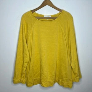 Maglione pullover PUREJILL cotone biologico cuciture a vista boho giallo senape - Foto 1 di 10