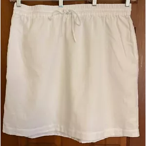 Falda Pull-On Talbots Plus Lino Algodón Mujer 2X Verano Blanco Forrado Bolsillos - Imagen 1 de 13