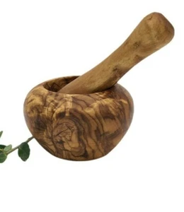 Mortier rond bombé 10cm et pilon bois d'olivier (6406) - Imagen 1 de 3