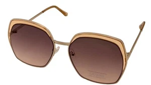 Guess Sunglass Womens Gold Oversized Square Brown Gradient Lens GF0410. 33F - Picture 1 of 12