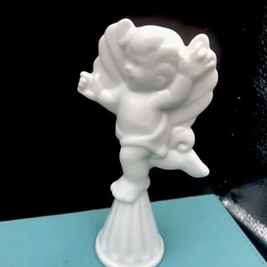 Adorable Porcelain White Cherub Candle Snuffer/Figurine Regency - Picture 1 of 12