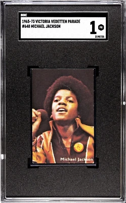 1969 Victoria Vedetten Parade #648 Michael Jackson Rookie Card RC SGC 1 GOAT - Image 1 of 2
