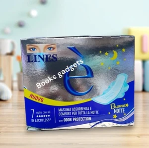 1 Pacco (7 Assorbenti) Lines è Assorbenti in Lactifless Notte con Ali - Foto 1 di 1