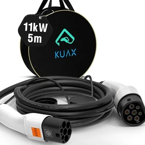 KUAX Typ 2 Ladekabel 11kW Ladekabel Elektroauto Typ2 auf Typ 2 16A 5m 3-Phasig