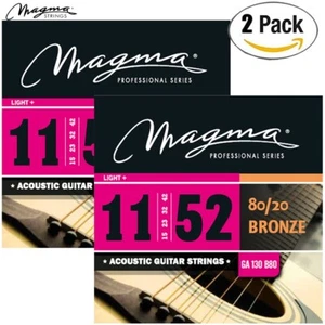 2-PACK Magma GA130B80 80/20 Bronze Acoustic Guitar Strings 11-52 Light+ - Picture 1 of 1