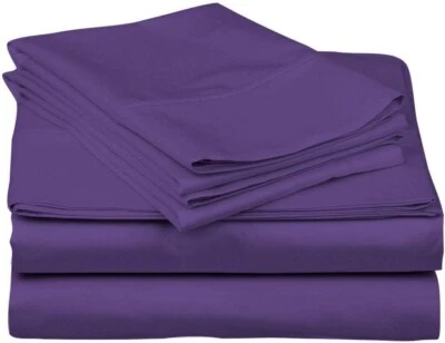 1000 TC EGYPTIAN COTTON PURPLE SOLID RV CAMPER & BUNK SHEET SET ALL SIZES - Image 1 of 4