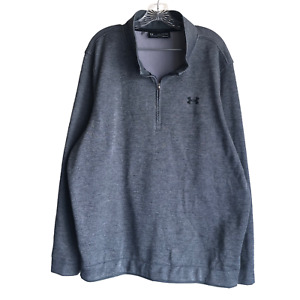 Under Armour Golf Cold Gear Men's Sweater Size XXL Gray 1/4 Zip Fleece Lined
