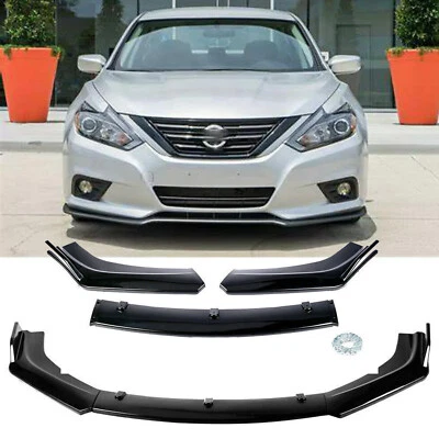 FOR NISSAN ALTIMA SEDAN 2016-2018 GLOSSY BLACK FRONT LIP BUMPER SPLITTER COVER Foto 1 de 4