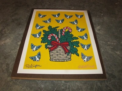 George Rodrigue "High on Sugar" AP Firmado Serigrafía en Papel 16"x20" Perro Azul Foto 1 de 4