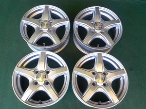 VIOLENTO 5S 13in 5.0B +36 PCD100 4-Lug Silver Wheels for Kei Cars - Picture 1 of 10