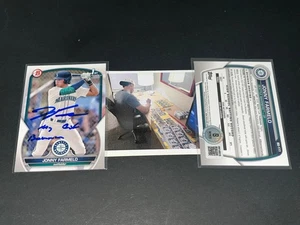 Jonny Farmelo Mariners Auto Signed 2023 1st Bowman Draft Base My 1st Bowman . - Picture 1 of 1