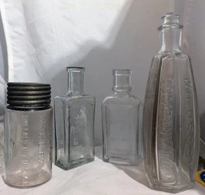 Lot Of 4 Antique Buffalo N.Y. Dr. Hoxsie's Larkin Wildroot Vintage Glass Bottles - Picture 1 of 11