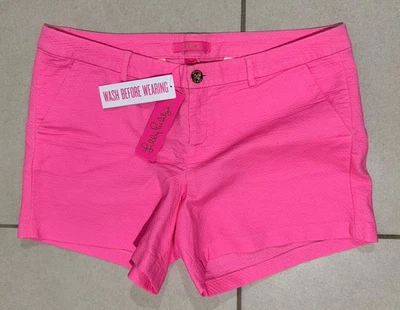 "Pantalones Cortos Lilly Pulitzer Nuevos con Etiquetas $64 Callahan Elastizados 5"" Rosa Habana Talla 14 RARO" Foto 1 de 2