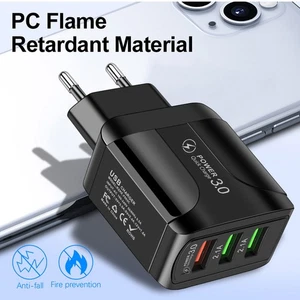 Bloc Chargeur Rapide Téléphone Prise Murale 3 Ports USB Chargeur Blocs Norme Européenne - Photo 1 sur 9