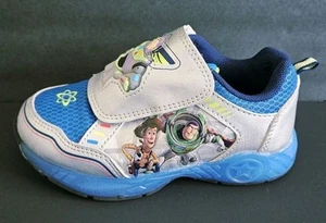 Toy Story Buzz Lightyear Sneaker Light up Shoes Size Kids 12 Pixar Silver Blue - Picture 1 of 7