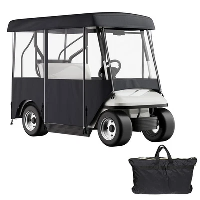 Uimoso Golf Cart Cover 4 Passengers Waterproof Black Rain Cover W/ Back Seat - Image 1 of 4