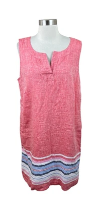 Talbots NEW Red Linen Sleeveless Shift Dress Size 16P Beachy Coastal - Image 1 of 4