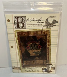 Buttermilchbecken Wolle & Nadelblock des Monats Mai Muster Blumenkorb - Bild 1 von 2