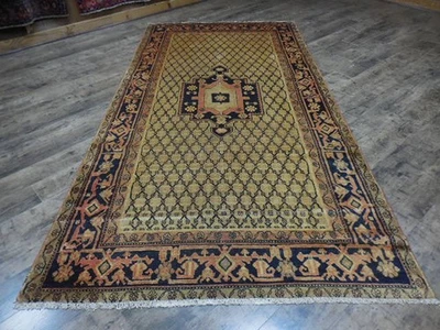 Vintage Turkish Rug,HandMade Anatolian Turkish Geometric Village Rug 5x9.9 Ft - Image 1 of 4