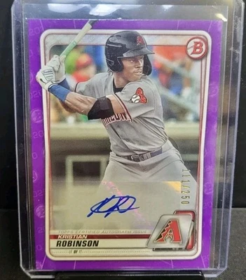 2020 Bowman - Prospects Autographs Kristian Robinson Purple /250  - Image 1 of 2