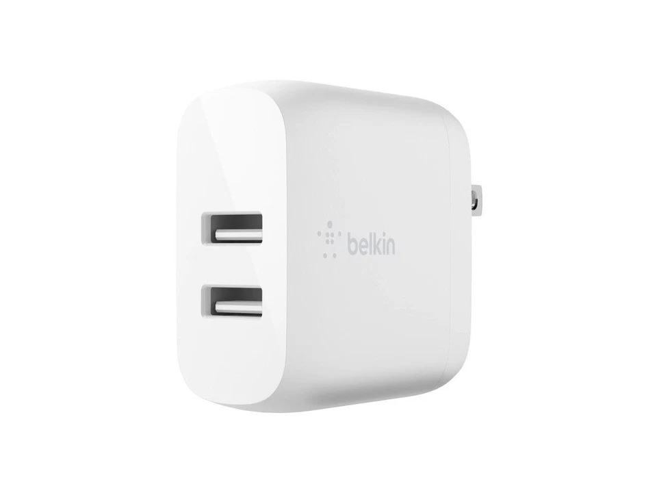 Belkin 24w Dual USB a Wall Charger WCB002DQWH White