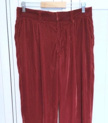 Lands End Velour Trousers UK 14 Red - Image 1 of 4