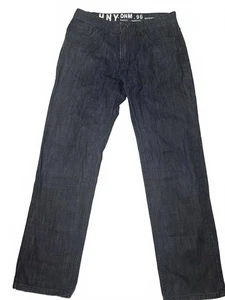 HNY Men's Jeans Waist 33 Regular Fit Dark Denim - Picture 1 of 10