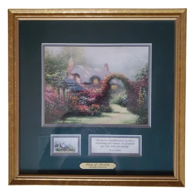 Thomas Kinkade Glory of Morning Accent Print Cottage w/ COA 14.25x14.25 Framed - Image 1 of 4