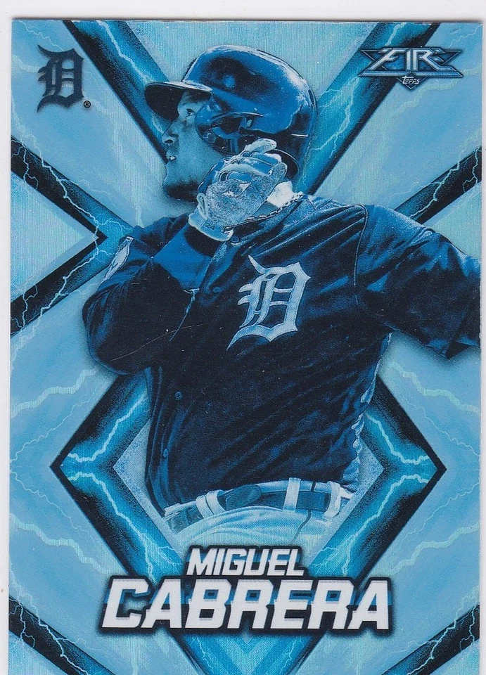 MIGUEL CABRERA Topps Fire Detroit Tigers Baseball Card RARE $$ BLUE VERSION LE! - Image 1 of 2