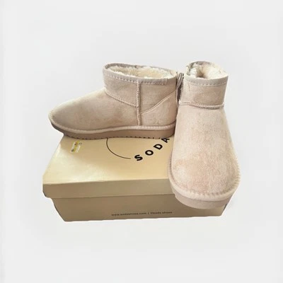 Botín de piel sintética Soda en avena, talla 8 NUNCA usado nuevo en caja  Foto 1 de 4