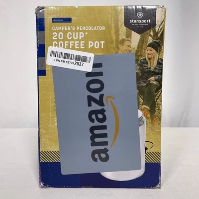 Stansport Camper's Percolator 20 杯咖啡壶抛光铝制野营新品 — 第 1/4 张图片