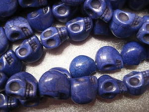 Blue Magnesite Skull 27pcs - Picture 1 of 1