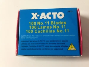 QTY 100 GENUINE X-ACTO No 11 HOBBY KNIFE BLADES CRAFT MODEL RC BALSA - Picture 1 of 1