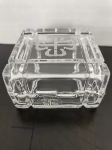 Vintage Laffa Lead Crystal Trinket Jewelry Box w/ Lid 3" X 3" X 1.5" Italy - Picture 1 of 3