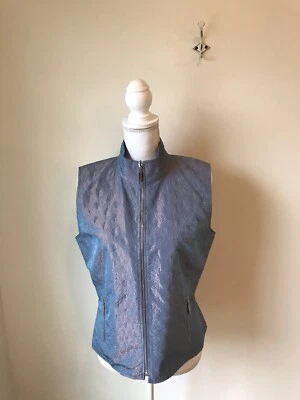 St. John Sport Irredescent Vest Blue/purple Women’s Size Small Zip Up Sleeveless - Image 1 of 4