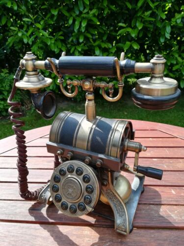 Nostalgisches TELEFON Tastentelefon 70er-Jahre ANTIK-STYLE Bronze Messing Guss 
